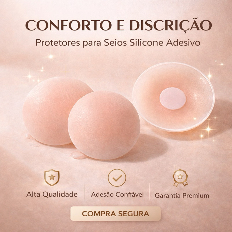 Tapa Mamilo Silicone Reutilizável Bege | Invisível, Confortavel e Discreto