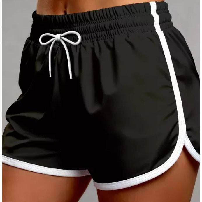 Short Tactel Feminino Corrida Academia Fitness Secagem Rápida Cintura Alta Confortável