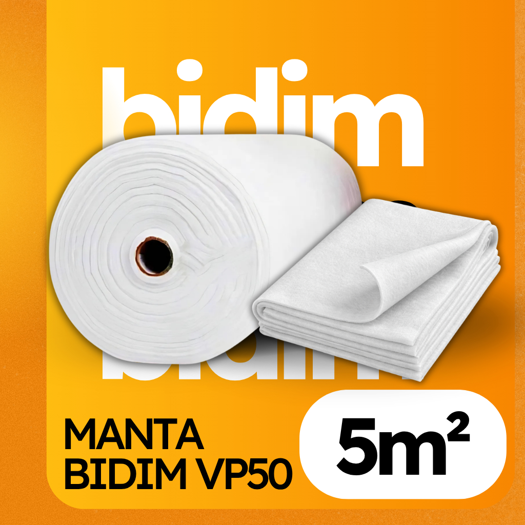 Manta Tipo BIDIM VP50 - 5m² - Manta para Reforço TELHADOS, LAJES E CALHAS - REFORÇO CONTRA GOTEIRAS