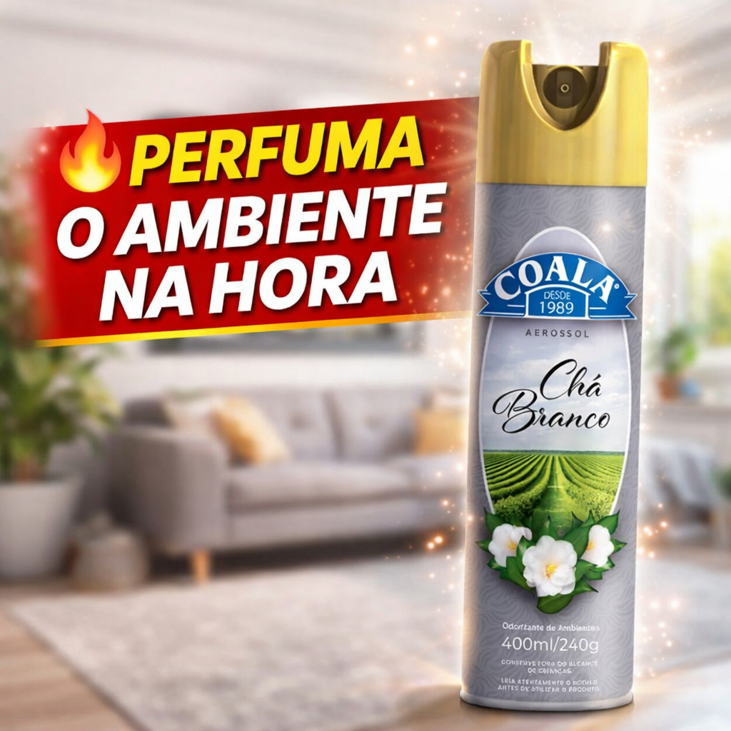 Odorizante De Ambientes Aerossol 400ml/240g - Chá Branco em Oferta na Shopee
