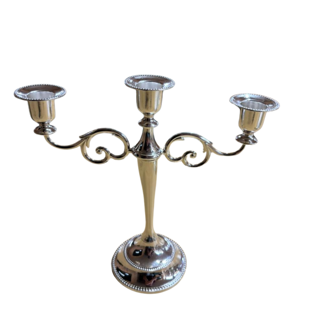 Castiçal Candelabro Metal 3 e 5 Braços Altar Igreja Suporte Vela Decoração Luxo Antiguidade Europeu