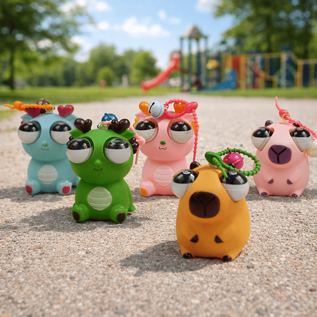 Brinquedo Relaxante de Apertar com Olhos Saltitantes e Chaveiro👀✨ em Oferta na Shopee