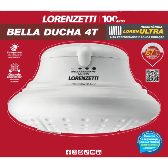 Ducha Bella 4T 220V 6800W Lorenzetti