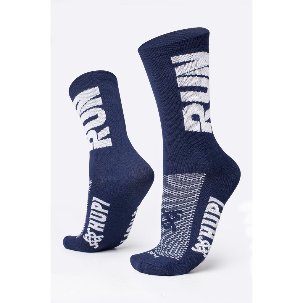 Meia HUPI Run Azul Marinho/Branco