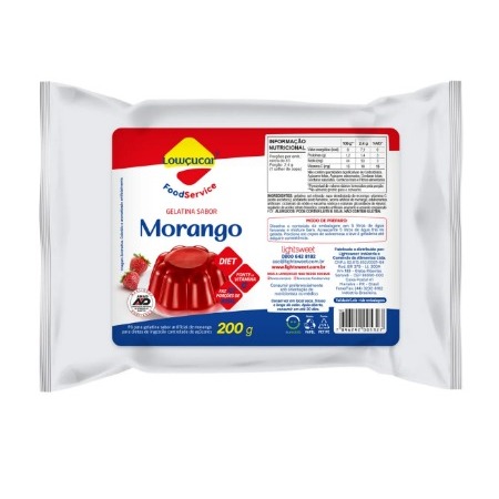 Morango Gelatina Zero Açúcar 200g Lowçucar Sabor Morango