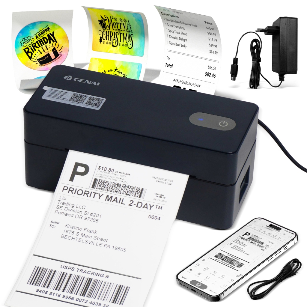 Impressora Termica Etiquetas Adesivas Branco Portatil USB COM SUPORTE em Oferta na Shopee