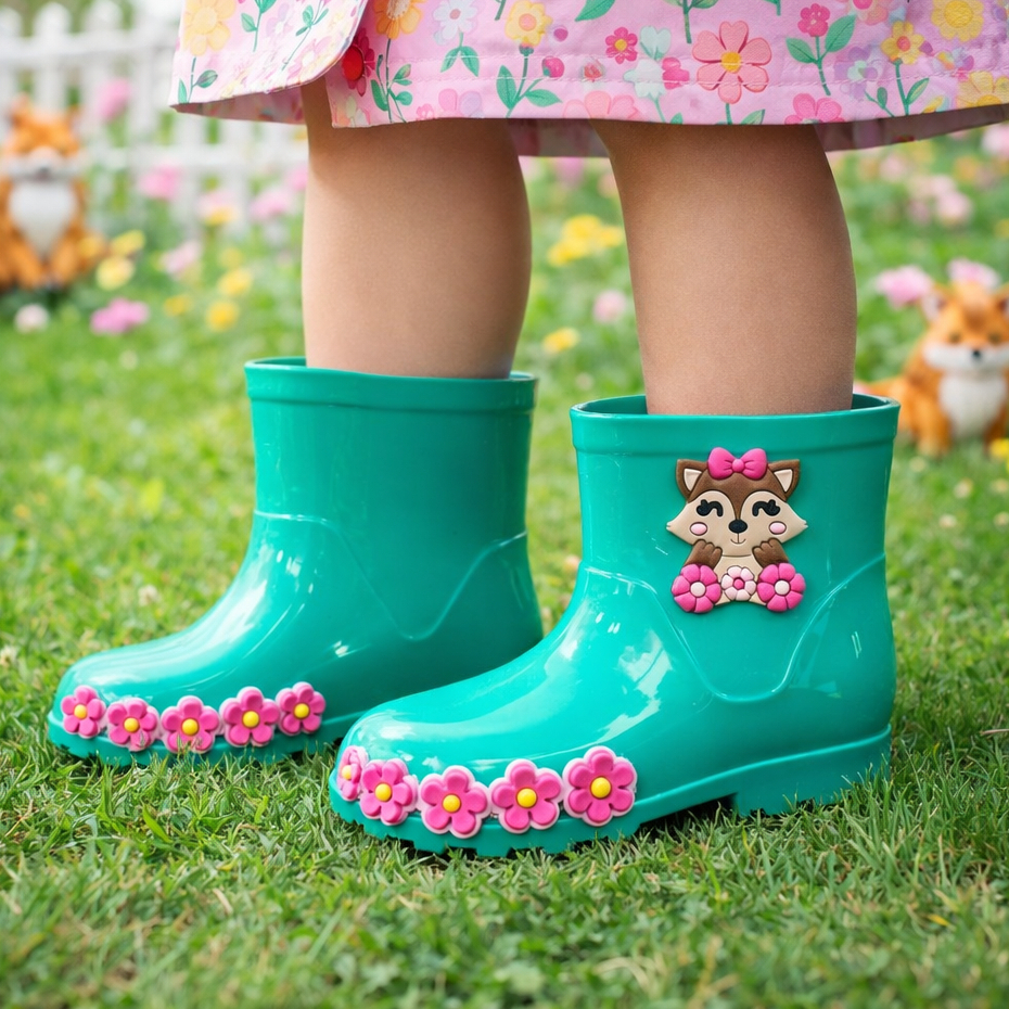 Galocha Infantil Menina Bota De Chuva Impermeavel Antiderrapante