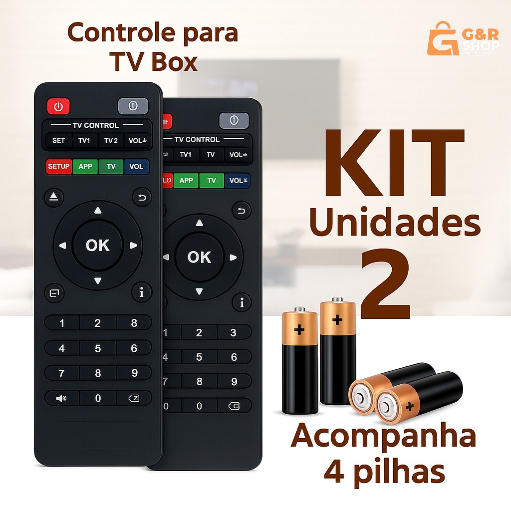 Kit 1 ou 2 Controles Remotos Para TV Box Inteligente Completo com Pilhas AAA em Oferta na Shopee