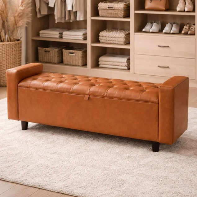 Recamier Estilo Sofá 120cm com Braço – Corino Durável e Sofisticado