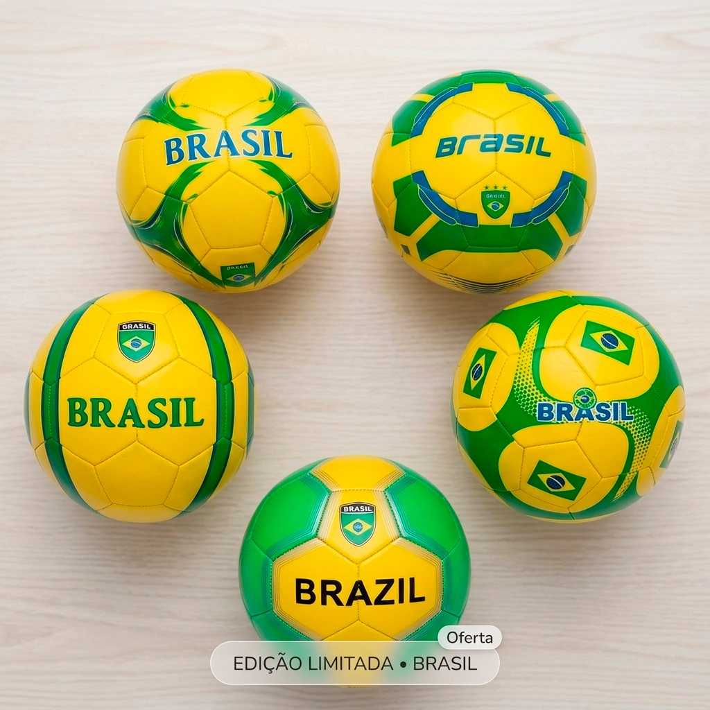 Bola de Futebol Brasil Tamanho Oficial Numero 5 e Alta Durabilidade Copa do Mundo Campo Society