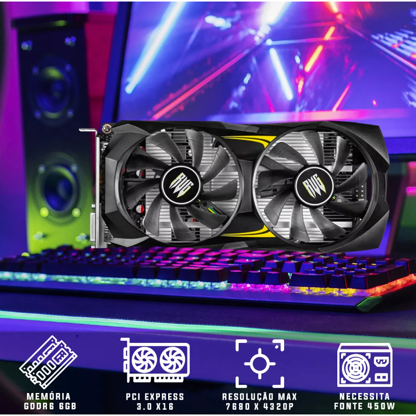 Placa de Vídeo GTX 1660 Super 6GB GDDR6 PCI Express 3.0 x16 OpenGL 4.6 Placa de Vídeo para Jogos