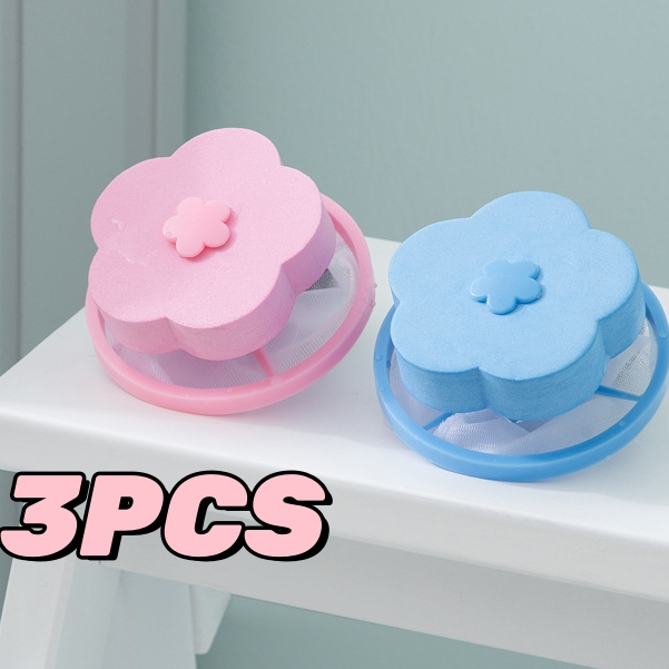 3 Peças Coletor De Pelos Fiapo Reutilizável Máquina De Lavar Roupa