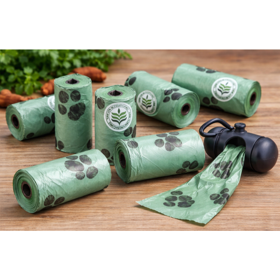 Kit Saquinhos Higiênicos para Pet – Refil com Estampa Patinha | Resistente e Fácil de Usar