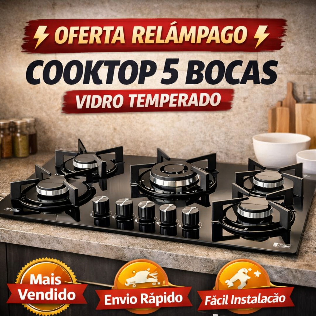 Fogao Cooktop 5 ou 4 bocas Itatiaia Essencial 5 Bocas Envio Imediato