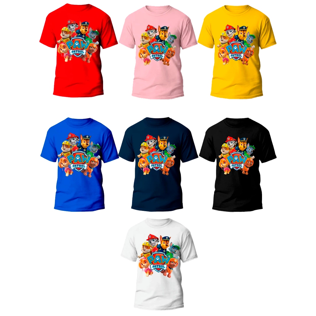 Camiseta Camisa Patrulha Canina Infantil e Adulto Personagens Blusa 100% Algodão unissex 30.1 Envio imediato em Oferta na Shopee