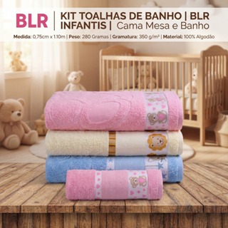 Kit 2 Toalha Kids Infantil Banho Ponto Cruz Para Bordar em Oferta na Shopee