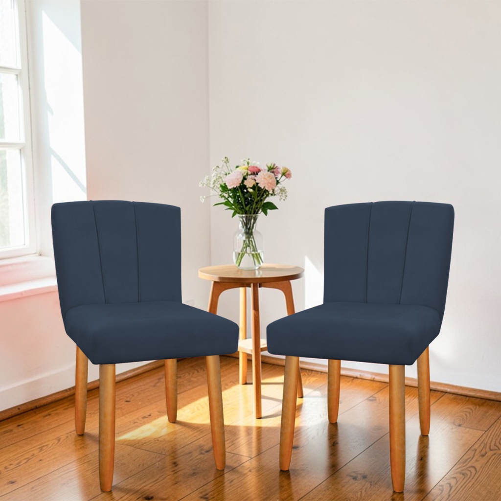 Jogo com 2 Cadeiras para Mesa de Jantar Quarto Recepção Clínica Salão de Festas Luiza Design Moderno
