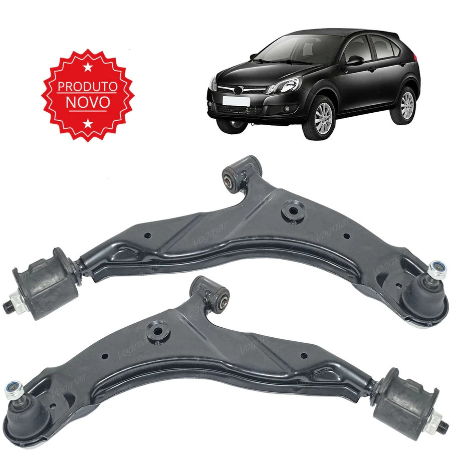 Par Bandeja Suspensão C/ Pivô E Bucha Jac Motors J3 2010 / 2015