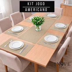 Kit Jogo Americano 100% Algodão Premium - Macio Resistente Mesa Posta Alta Durabilidade