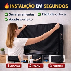 Capa de TV Impermeável em Couro Proteção Total Contra Poeira Água e Umidade