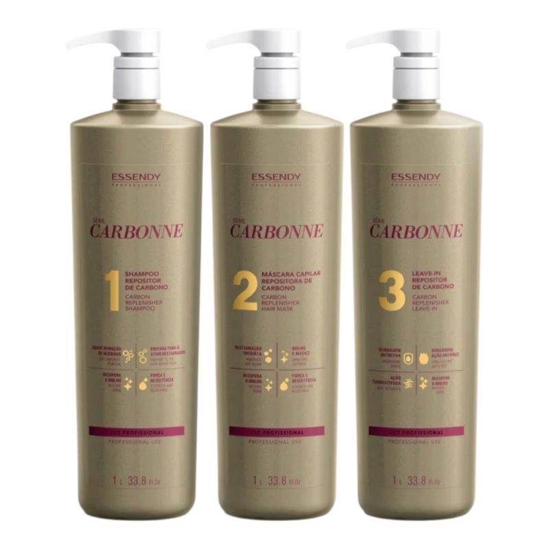 kit Carbonne 1L Essendy Shampoo,Mascara E Leave In