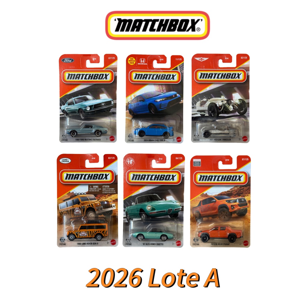 Matchbox 2026 Lote A Miniaturas 1:64 Originais (Escolha o Modelo) Mustang, Defender, Hilux, Subaru, Civic