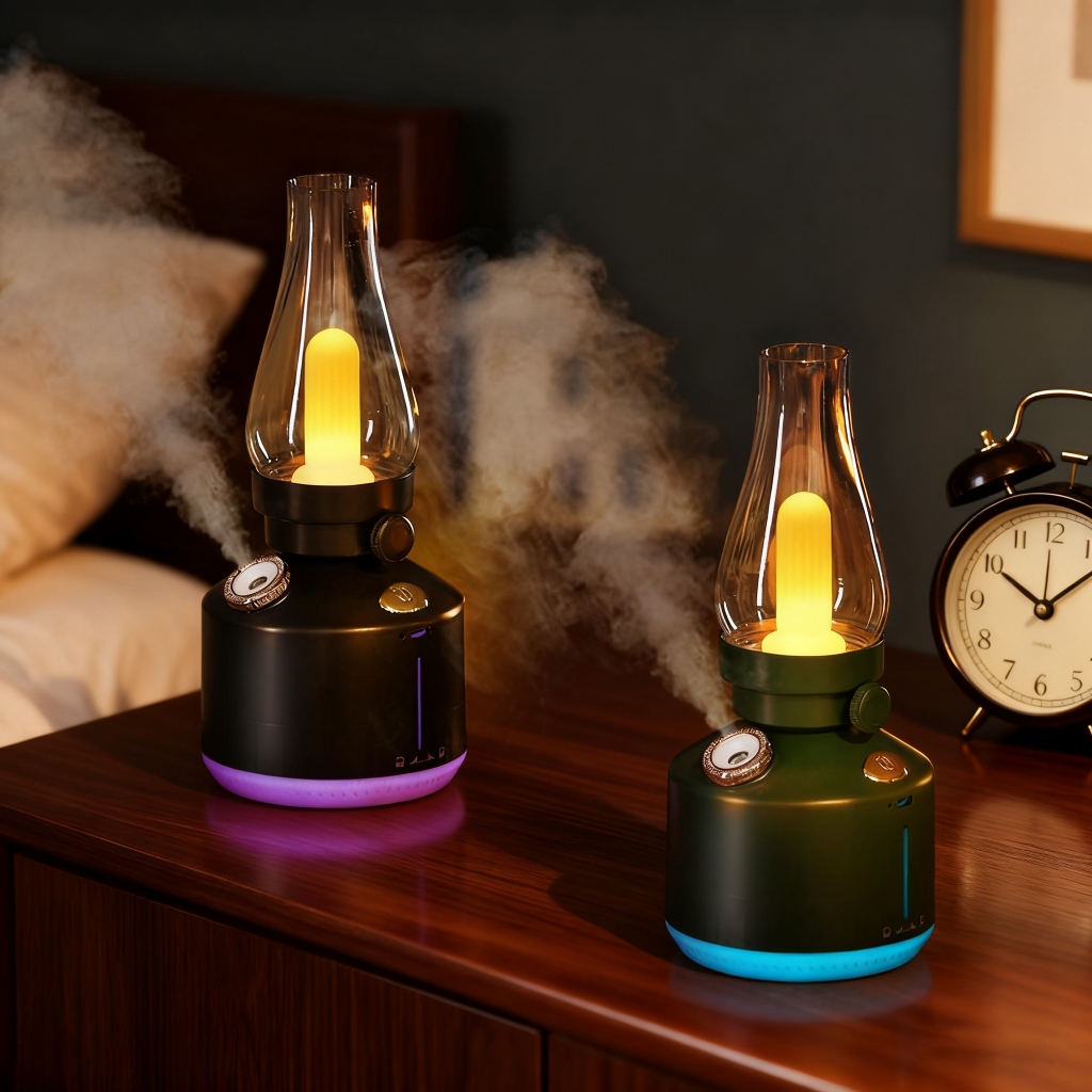 Umidificador De Aroma De Ar Com Lâmpada De Acampamento Retrô 260ML