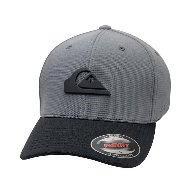 Boné Quiksilver Aba Curva Flexfit Plate Big Bicolor Cinza / Preto