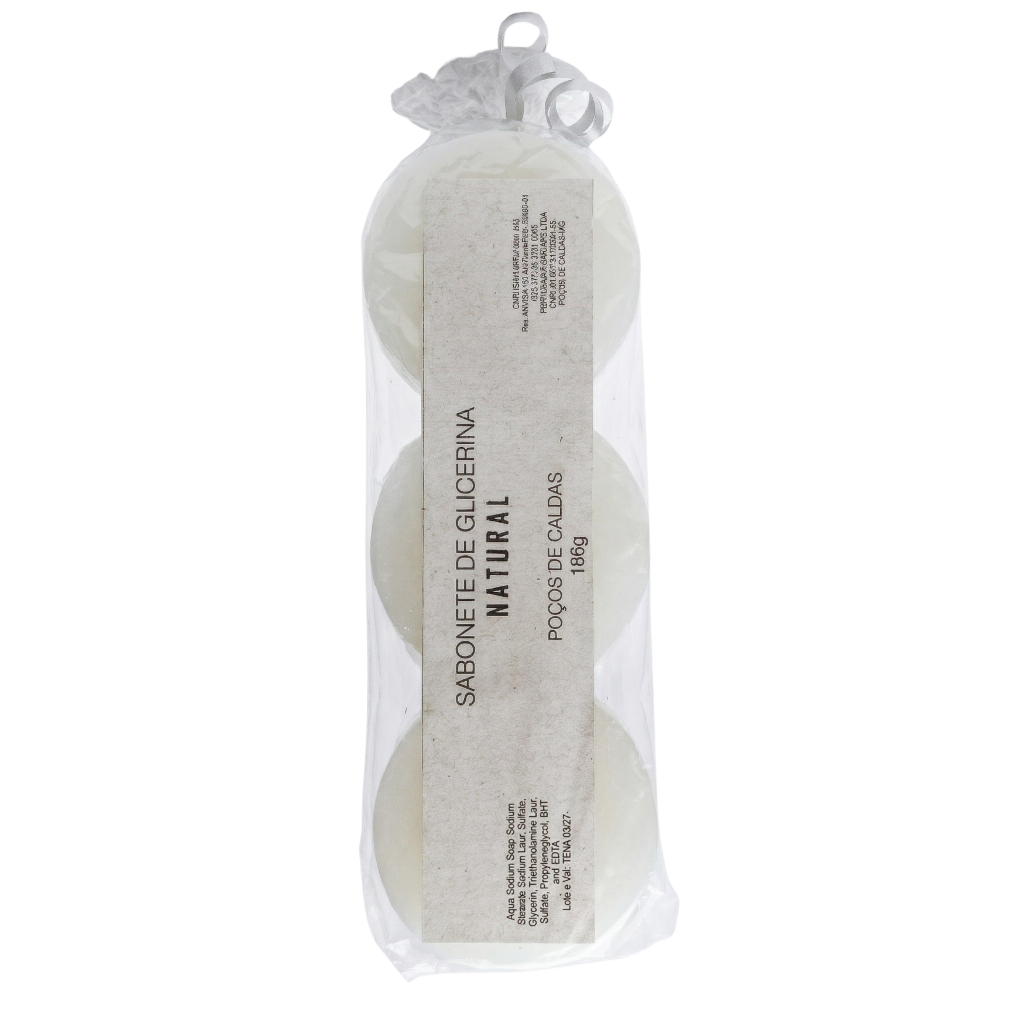 Sabonete Glicerina Natural Sem Perfume Artesanal Poços de Caldas 186g