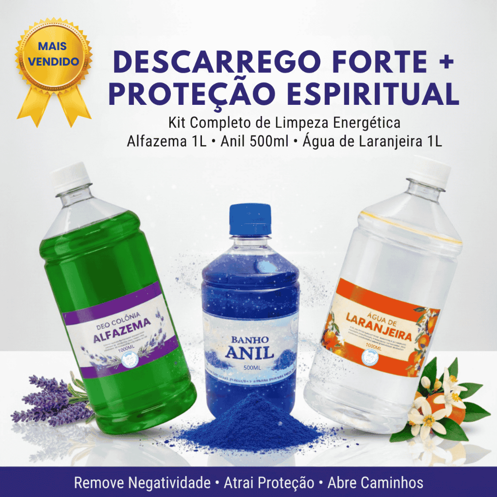 Kit Limpeza Espiritual Completa Descarrego Forte Alfazema Anil Laranjeira. em Oferta na Shopee
