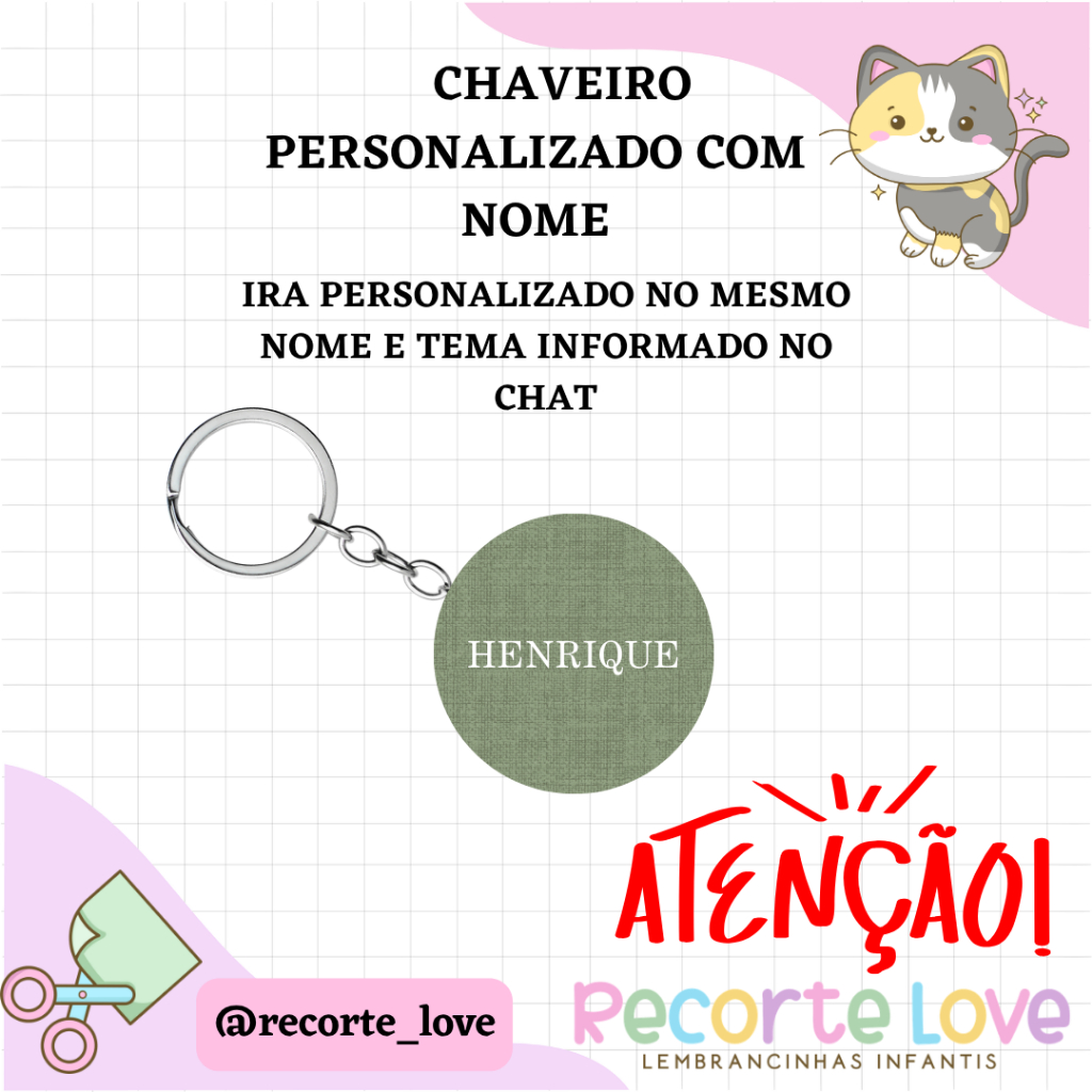 CHAVEIRO PERSONALIZADO COM NOME