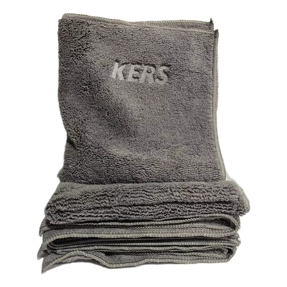Kit 10 Flanelas de Microfibra Cinza Dual Loop Kers40x40cm 360gsm — imagem 2 de 2