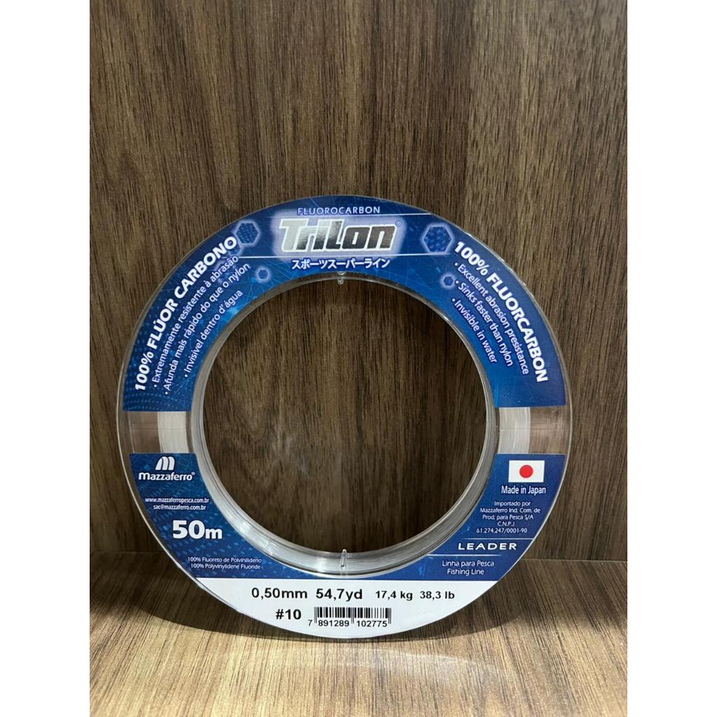 Kit Pesca Profissional Linha Trilon 300m + Leader Fluorcarbono Alta Performance