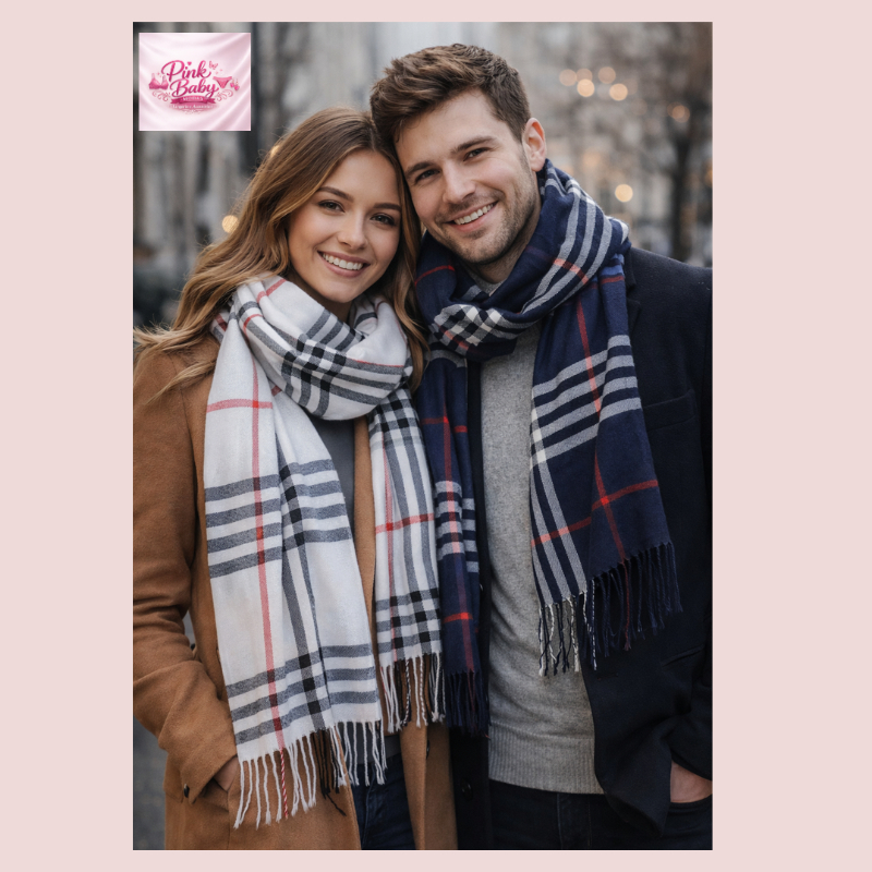 Cachecol Xadrez unissex Lenço Premium Unissex Inverno Quente Macio Estilo Luxo Tendência tamanho 1,80x70cm