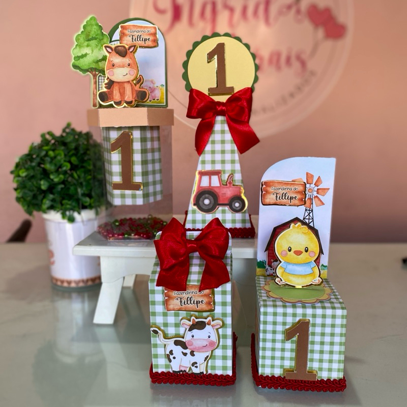 kit caixas personalizadas - Fazendinha | personalizados para festas e aniversários | Lembrancinhas |