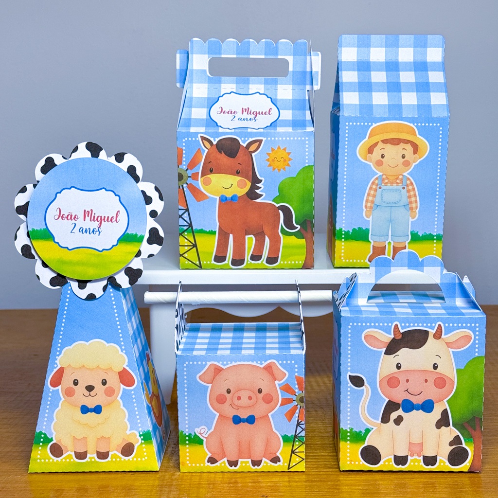 Kit fazendinha Aniversário/mesversário – Lembrancinhas Personalizadas Pegue e Monte