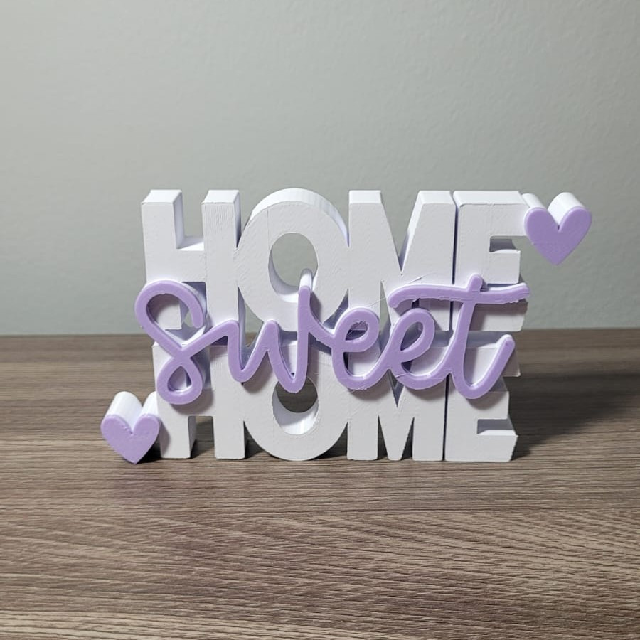Letreiro Decorativo Home Sweet Home 3D | Decoração Lar Doce Lar Duas Cores