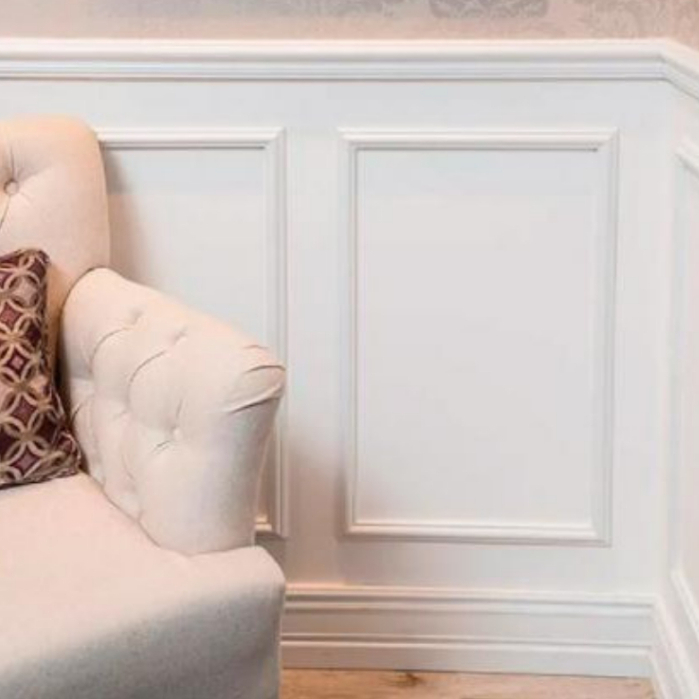 Kit Moldura Boiserie MDF Autocolante Branco
