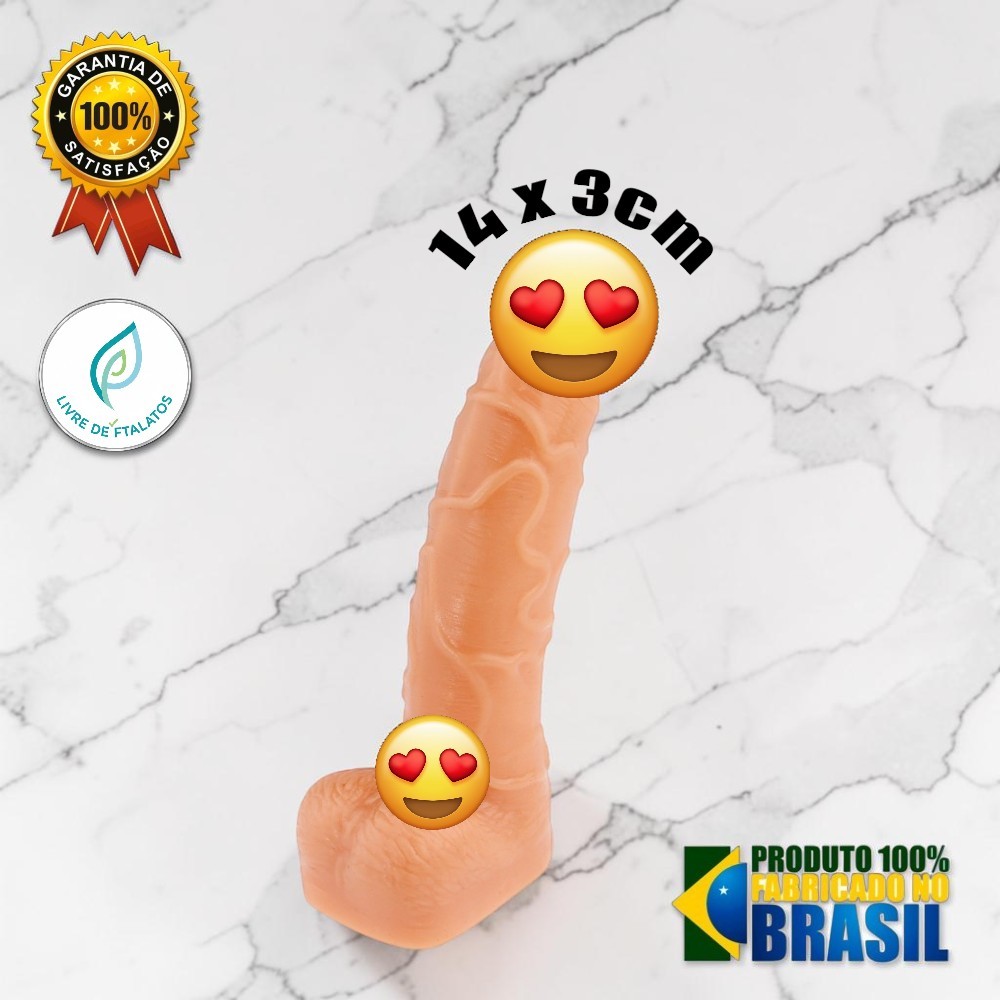 Protese pênis em Silicone MACIÇO - 14 X 3cm - PROMOÇÃO !!!