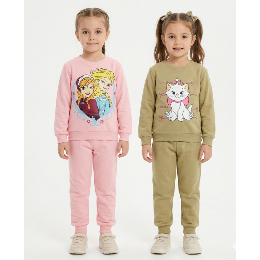 Conjunto Moletom Infantil Feminino Felpado Para Meninas Inverno/Frio Tamanhos 01, 02, 03 e 04 Estampas Princesas