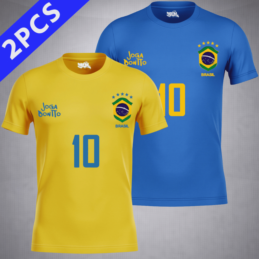 KIT 2 Camisetas Masculina Dry Fit Esportiva Treino Academia Brasil Joga Bonito O Hexa Vem 2026