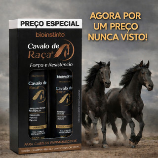 Kit shampoo e condicionador Antiqueda e crescimento acelerado Cavalo de Raça Promoção