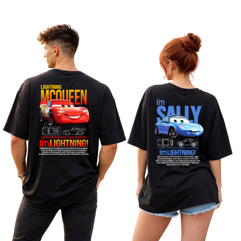 Kit 2 Camisetas Conjuntos De Casal streetwear COUPLE MCQUEEN e SALLY