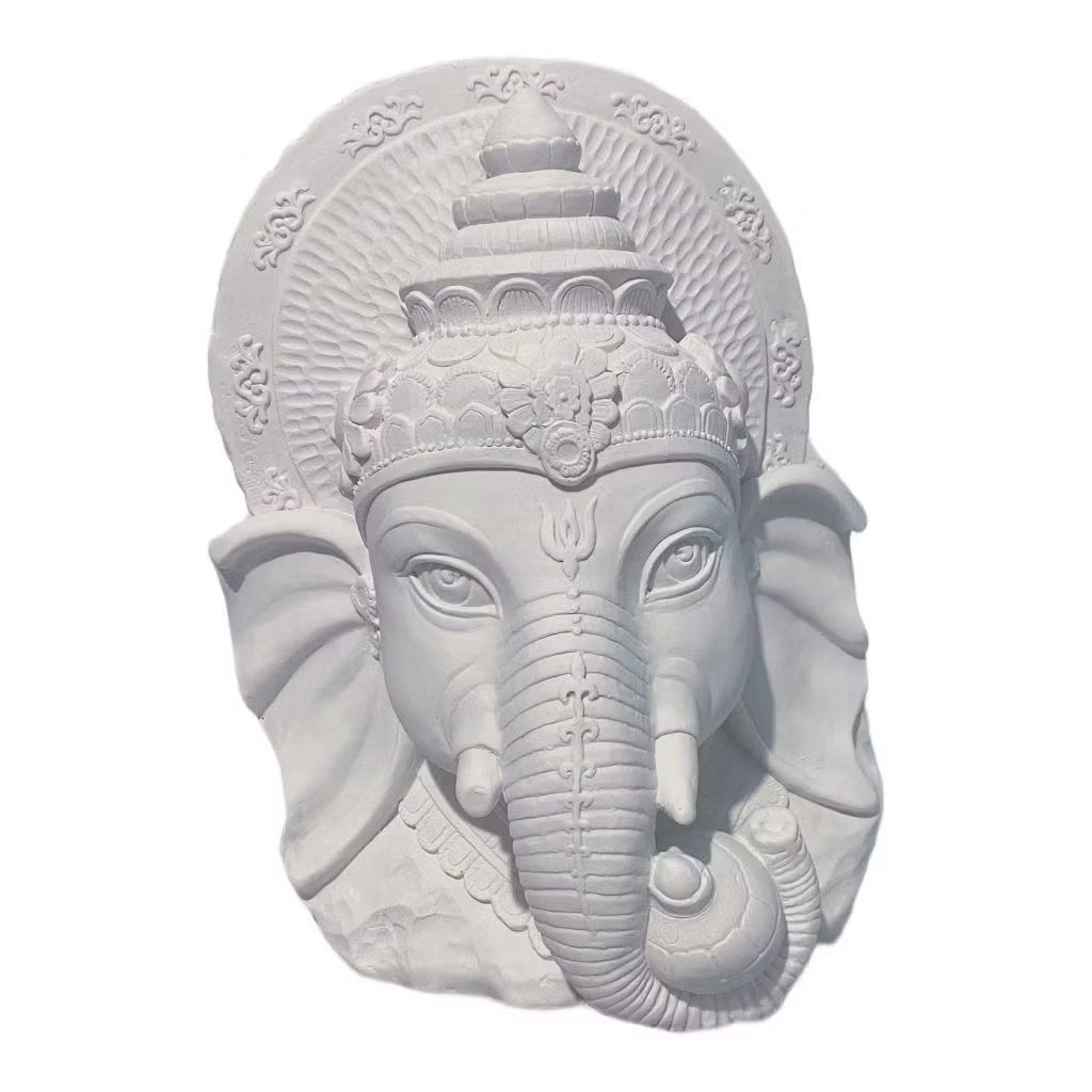 Molde de Silicone com Capa de Gesso Estatueta Cabeça de Ganesha 25cm