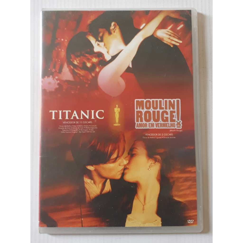 Dvd Titanic + Moulin Rouge Amor em Vermelho - 2 Discos - Estojo Slim - Original Usado - Leia o Anúncio