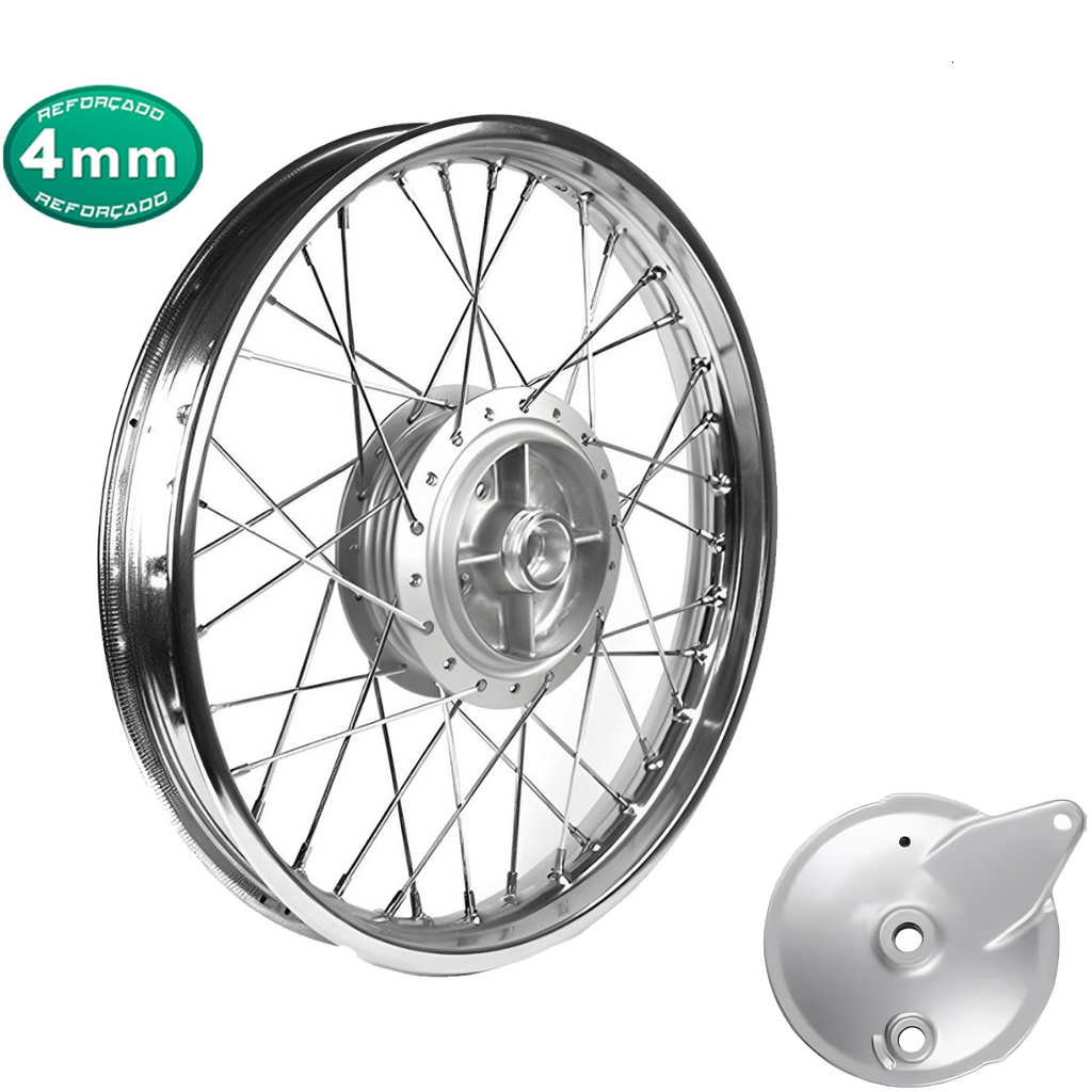 Roda Jante Calha Traseira Ybr 125 00/08 Factor 125 4mm Com Espelho Freio