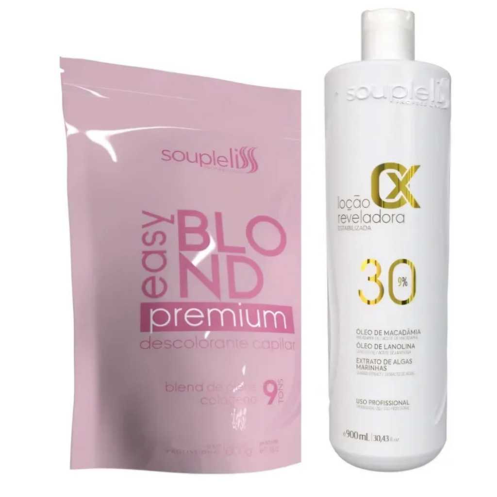 Pó Descolorante Easy Rosa + Ox 30 Souple Liss