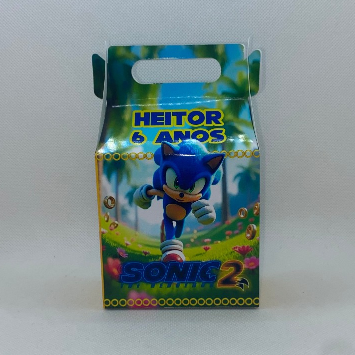 Caixinha Sonic Maletinha Personalizada com Nome e Idade Lembrancinha Festa Infantil Aniversário