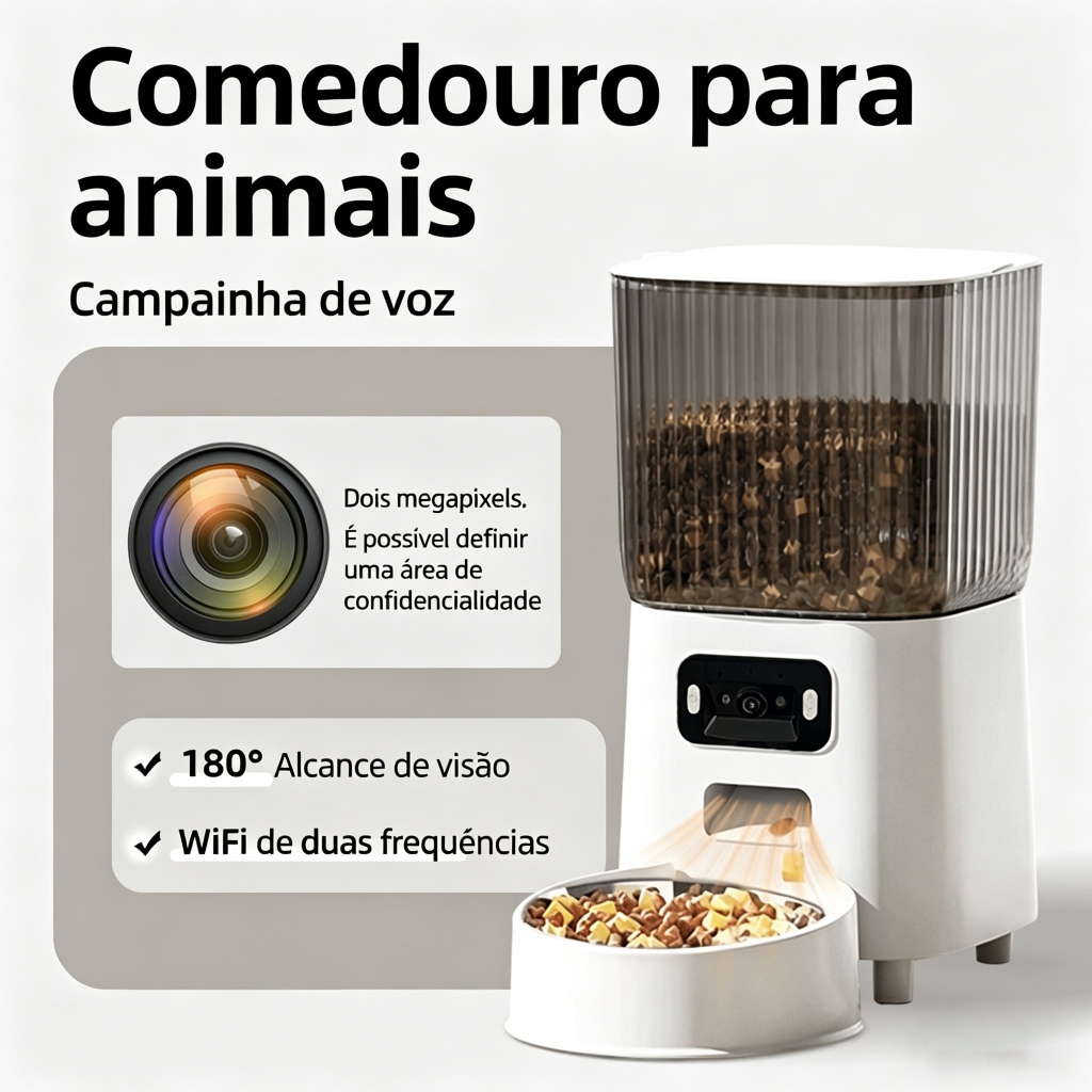 5L Alimentador Automático Para Cães Gato Wi-Fi três refeições Alimentador Comedouro Automático