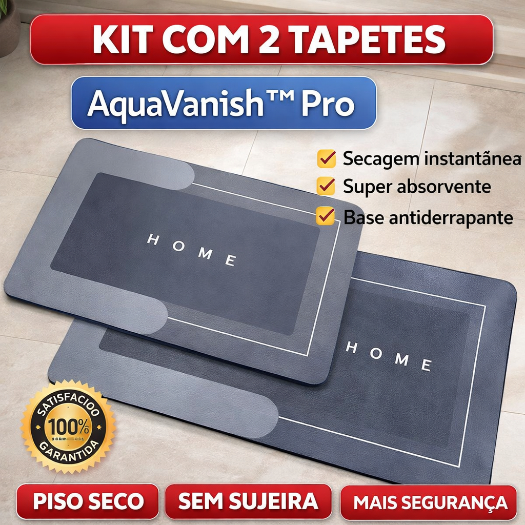 kit 2 Tapete para Banheiro de Secagem Rápida e Super Absorvente